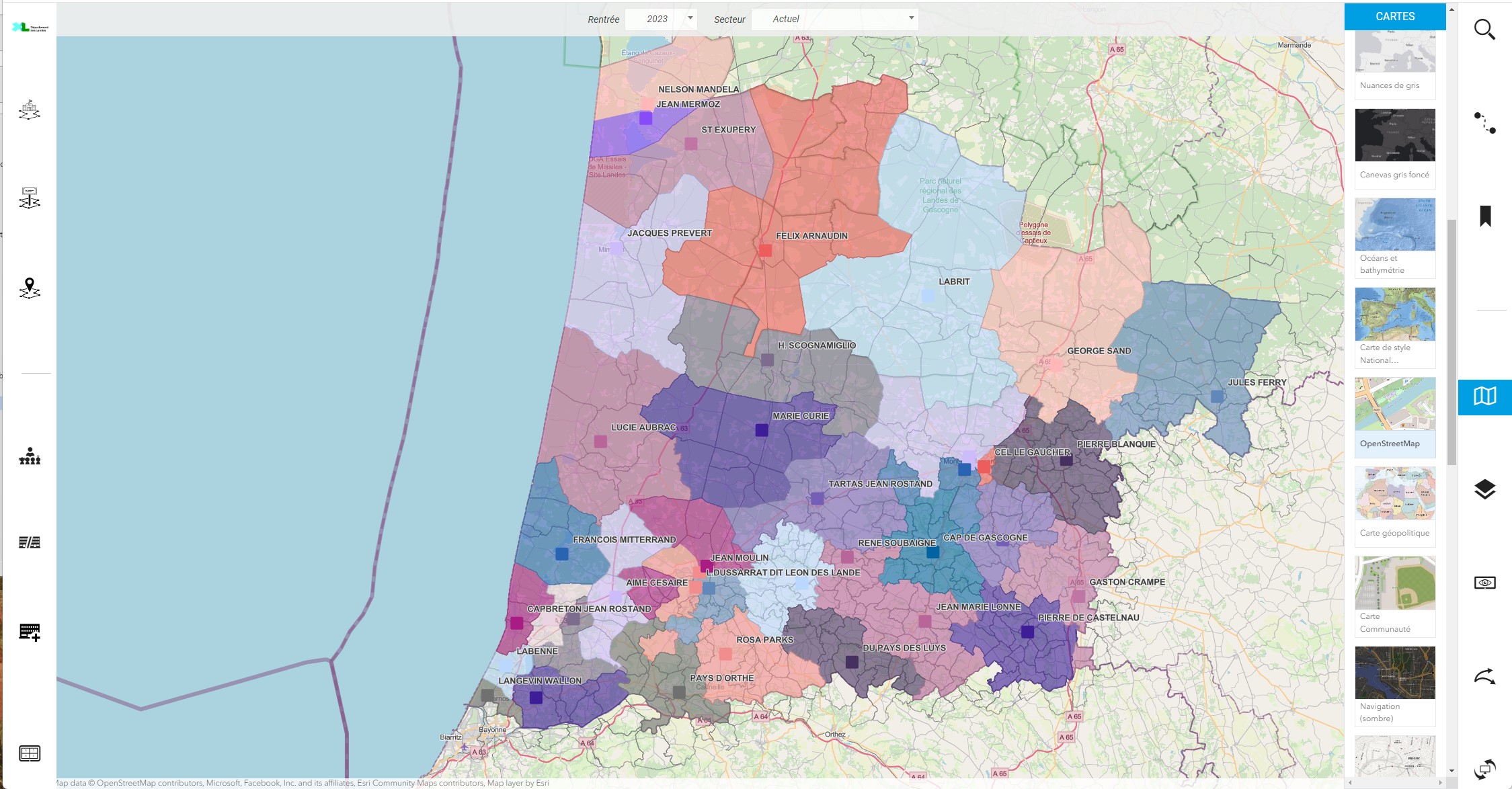Carte des Landes